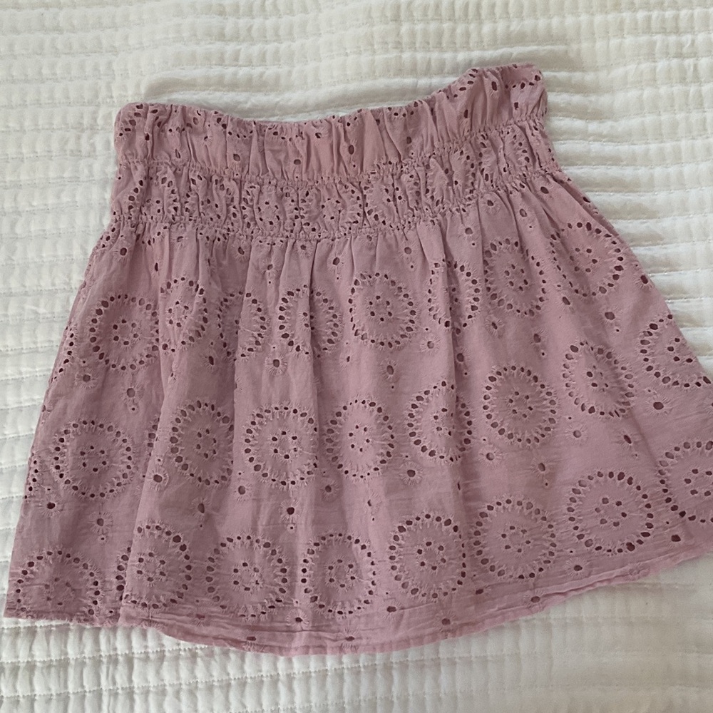 Lush eyelet ribbed skater skirt miniskirt size M light lavender purple lined